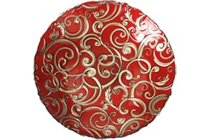 BRANDANI - Centrotavola Piatto Ciotola Filo d'oro Rosso 40 cm Vetro 52743