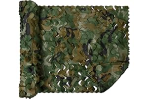 Rinling Camouflage Netting, Bulk Roll Camo Netting Lightweight Camouflage Net Without Grid Army Sunscreen Net for Hunting Camping Shooting Decoration Sunshade Military Car Cover (Woodland 1.5x2m)