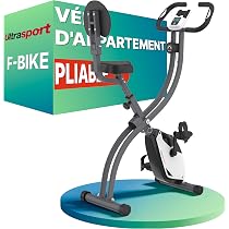 FITFIU Fitness BEST-200 – Vélo D'Appartement Pliable – Inertie 8 Kg – 8 Niveaux De Résistance – Moniteur Cardio, Selle Réglable – Poids Max 110 Kg – Compact