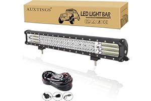 AUXTINGS 23 inch 570W LED Light Bar 4 Row Spot Flood Combo Beam Off Road Lights Work Light with Wiring Harness for Jeep Trucks SUV ATV UTV Boat Lights, 12V 24V Waterproof
