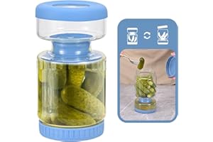 LUXECOVE Tarro de cristal para encurtidos, 800 ml, bote aceitunas con escurridor, sellado y hermético, tarros de cristal con tapa, apto para encurtir encurtidos, pepinos y aceitunas