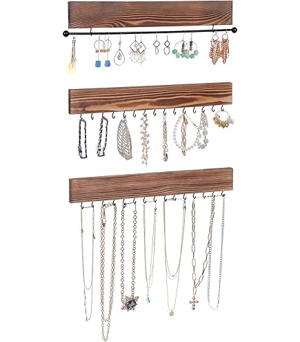 Crochet Mural "Jewels" Pour Bijoux - Argenté, En Aluminium, Pour Rangement Décoratif De Colliers