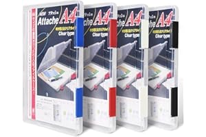 Elezeal A4 Paper Holder Portable File Box Clear Plastic Document Case Waterproof Dustproof PP Storage Folder Magazine Filing Organizer Office/School Supplies - Pack of 4