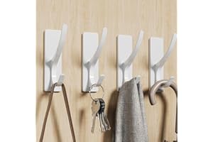 PICKPIFF Ganci adesivi per appendere, Ultra appiccicosi, 6 kg (max), gancio appendiabiti sulla porta per asciugamani, cappotti, cappelli, chiavi, in metallo resistente, ganci autoadesivi da parete per bagno,