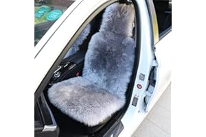 ‎ALTLUE Altlue Autositzbezüge Lammfell Autositzbezug Lammfell Autositz Lammfell Sitzbezug Für Auto Lammfell Sitzauflage Lammfell Auto Fell Autositzbezüge Fell Vordersitze Grau - Universal (einteilig)
