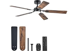 VONLUCE Ventilador de Techo con Luz | Mando a Distancia | 5 Aspas 132 de Diámetro | 6 Velocidades | Ultra Silencioso | Función Verano-Invierno | Temporizador | Luces LED con 3 Colores