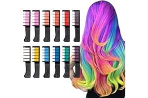 QIVANGE Hair Chalk Comb, 12 Colors Temporary Washable Hair Color Girls Gifts Brush Set for Kids, Boys & Girls Hair Dyeing, Party, Christmas and DIY