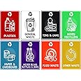 K Smart Sign | 100mm x 150mm | A6 | Mixed Set of Recycling Bin Signs/Stickers Pack - Self Adhesive Vinyl - Pack