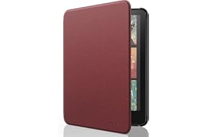 MoKo Case for 7" Kindle Paperwhite (12th Generation-2024) and Colorsoft Signature Edition, Lightweight Shell Cover With Auto Wake/Sleep, Denim Wine Red