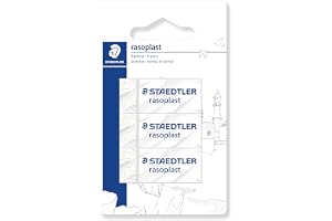 STAEDTLER rasoplast 526 B Suddgummi – 3-pack, skjuthylsa | Låg smulbildning, ren radering – ftalat- & latexfri, för skolan – Art.-Nr. 526B3 BK3D