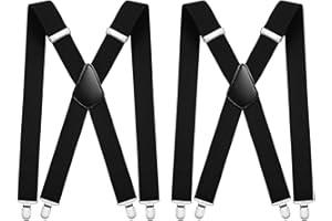 BeoTnp 2PCS Braces For Men Trousers, Suspenders, Mens Braces For Trousers With Strong Clips, Adjustable Elastic Suspenders, 34 x 12cm, Black, Suitable for Formal Occasions and Casual Wear