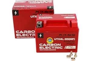 Carbon Electric Gel Batterie YTX4L-BS 12V 4Ah Vorgeladen Versiegelt Wartungsfrei vergleichbar YTX5L-BS YB4L-B für Motorrad