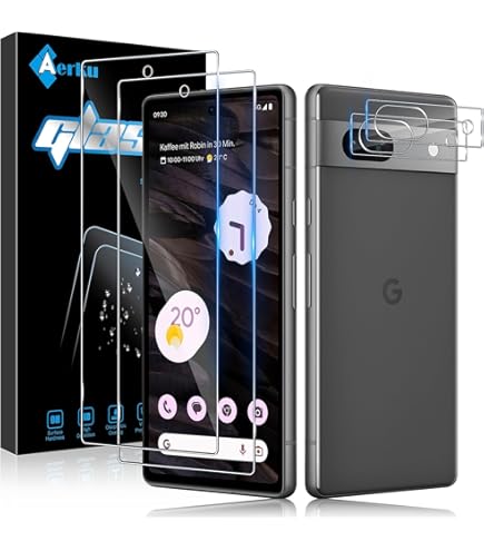 Pnakqil Lot De 3 Verre Trempé Pour Google Pixel 7a Avec Caméra