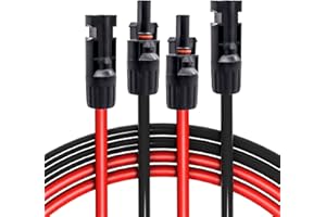 HISports 3m Red & Black Solar Panel Cable Pair, 4mm², IP67 Waterproof, MC4 Connectors, 30A, For Solar Module & Charge Controller