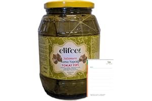 Elifce Tokat-Typ Weinblätter im Glas 908g - Eingelegte Salamura Weinblätter für Sarma & Dolma + Ben's Garden Notizblock Set