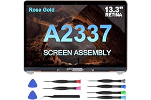 JQYDZH Replacement Screen for MacBook Air 13 inch A2337 M1 2020 Year (Model: EMC 3598 MGN93 MGNA3 MGND3 MGNE3 MGN63 MGN73) Full LED LCD Display Assembly 13.3" (A2337 Rose Gold)