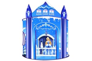 WILLINGHEART Tenda da gioco per ragazze Principessa Castello di ghiaccio Gioco di fantasia immaginativo Tenda pop-up bambini Gioco da ruolo Casa di gioca Interno Esterno Giocattolo regalo per Festa di compleanno