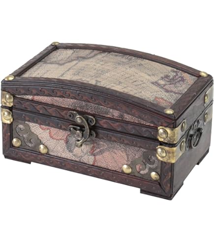 Coffret Pirate En Bois – Boîte à Bijoux Avec écrin Feutré – Petit écrin Vintage