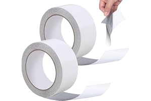 ALEEIK Lot de 2 kits de réparation de moustiquaire autocollants en fibre de verre 5 cm x 5 m - Protection contre les insectes - Ruban adhésif - Réparation pour trous de réparation - Filet à tamis