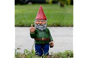 Runsmooth Adorno de Estatua de jardín de 15 cm – The Go Away Gnomen – Divertidos Adornos para césped de jardín, decoración Interior o Exterior