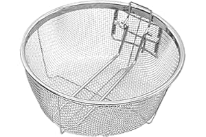 Leling Filter Basket, Stainless Steel Deep Fry Fryer Strainer, Fried Food Fishing Oil Scoop, French Fries Serving Basket Round, Ultrafine Mesh Skimmer