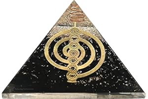 AMAZING GEMSTONE Piramide di shungite e orgonite per campi elettromagnetici e energia negativa | Piramide organica orgonica di cristallo naturale (Chakra Reiki)