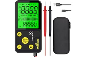 MAXRIENY Ricaricabile Multimetro Digitale Intelligente Testeur de Tension électrique Tester Resistenza Continuità Frequenza di tensione Tester di tensione Voltmetro con Torcia