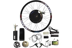 GENERIC E-bike Conversion Kits, E-bike Rear Hub Kits 2000W48V Motor with 27.5''Wheel, SW900 Display, 45A Controller, PAS, Brake, 20X Half Twist Throttle, Controller Box