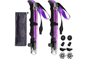 DOOKU Walking Poles - 2 Pack Collapsible Trekking Hiking Poles with Quick Lock System, Folding, Telescopic, Ultralight for Senior Trekking, Backpacking, Hiking