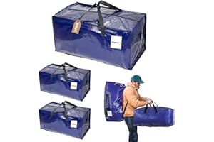 ZIZINET Moving Bags, Heavy Duty Moving Bags with Carrying Handles and Tag Pocket, Moving Supplies for Space Saving, for moving, Storage, Camping and Travel Waterproof Storage Bags (BL 2PCS)