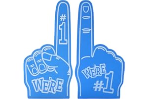 LALASTYLE 2PCS Foam Finger, Giant Foam Fingers Gladiator, Number 1 Fan Foam Finger for Sports Event, Big Foam Hand Gloves Party Favors For Cheering (Blue)
