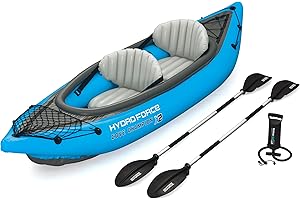 Bestway Hydro-Force Cove Champion X2 Kayak Gonflable avec Pompe à Main, pagaies, sièges, ailerons et Sac de Rangement | Deux Places