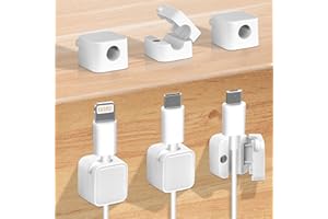 NathrBTV 6 Piezas Organizador de Cables Soporte de Cable Autoadhesivo Magnético Organizador Cables Adecuado Para Cable de Carga HDMI USB Escritorio de Oficina en Casa
