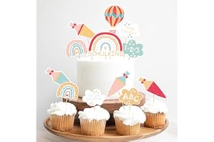 MIUEZUTH Tortendeko zur Einschulung, 12-teilig Regenbogen Schulanfang Cupcake Toppers, Schuleinführung Kuchen Fondant Muffins Zucker Dekorationen, für Junge Mädchen 1. Schultag Party Deko - Beidseitig Bedruckt