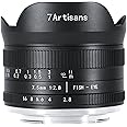 7artisans 7.5mm f2.8 Mark II APS-C Fisheye Wide Angle Manual Fixed Lens for Sony E Mirrorless Camera A6300 A6400 A6500 NEX-3 NEX-3N NEX-5T NEX-5R