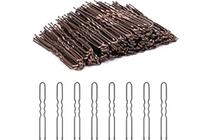 Cehony U Shaped Hair Pins, 200 Count Buns Waved U-shaped Hair Pins for Updos with Box for Women Lady Girls Bobby Pins French Historical Hair Pin Hair Styling Pins Hair Accessories (Brown, 2.4 Inch)