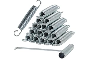 TREELEN Trampoline Springs for 8ft/10ft/12ft/14ft Trampoline,Heavy-Duty Galvanised 5.5Inch Replacement Springs 16pcs+1pc Puller tool