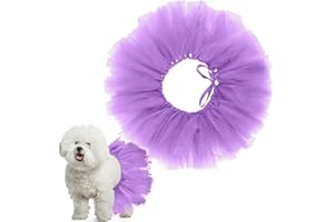 Locmeo Tutu für Hunde, Tüll-Tutu für Hunde, Größe S, L, M, Welpen, Ballerina-Kostüm, Rock für Halloween, Welpen, Katzen, Hasen, Haustier-Outfit, Geburtstag, Hochzeit, Party, Foto-Requisite (lila)