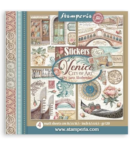 Décorations Scrapbooking Stamperia - Chips En Carton Laser Coupé, Thème Venise - Pour Albums, Cartes, Bullet Journals, DIY