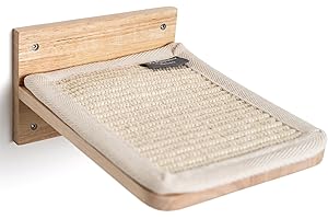 RHRQuality Wall-Mounted Cat Climbing Wall - XXL Wall Shelves Set of 3 – Load Capacity up to 20KG – For Large Cats – With Non-Slip Cover – Beige