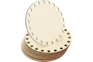 PATIKIL Base per cestino all'uncinetto 4 pollici, 10 pezzi basi rotondo in legno per sagomatura borse forniture per lavori a maglia kit per borse a tracolla borsetta artigianato