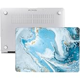McStorey MacBook Air M1 Kılıfı 13.3 İn&ccedil; A2337 A2179 A1932 Uyumlu Sert Kapak Hard Case Koruyucu Kılıf Mermer Desenli Mavi