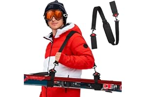 Gucass taśmy narciarskie – na rzepy – łączniki narciarskie do ochrony nart, dzięki czemu można je ze sobą związać w jakości premium (czarne)