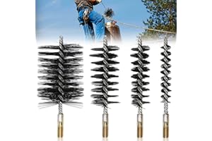 AKVIL Pack of 4 Stove Pipe Brush, Durable Boiler Brush, Chimney Brush, Chimney Cleaner Brush, Round Stove Pipe Brush for Cleaning Chimneys, Boilers, Pipeline (Diameter 20/30/50/80 mm)