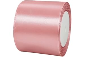 POPOYU Satinband Rosa Breit,Rosa Satin Schleife Groß,Satinband 8cm Breit,Baumwoll SchleifeBreit,Schleifenband xxl für Verpacken von Geschenken Ostern Weihnachten Hochzeit Dekorieren Aut
