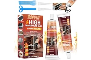 ROFPM Silicone Nero Alte Temperature, Nero, Colla Alte Temperature Forte 1000 Gradi, Adesivo Resistente al Calore per Guarnizioni Cielo Auto, Stufa, Vetro, Caminetti, Forno, Elettrodomestici, Motori