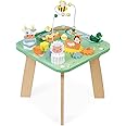 Janod - Jolie Prairie Activity Table - 7 Babyhood Activities - Multi-Game Wooden Table, Farm Theme - Fine Motor Skills Development and Musical Awakening - Water Based Paint - from 1 Year Old, J05327