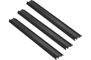 VEVOR Passe Câble Sol Lot de 3 Cache Câbles Capacité de Charge 907 kg Rampe de Protection Fils Électriques Robuste 100x13x2 cm Canal 4x1,3 cm pour Maison, Intérieur, Extérieur, Bureau, Entrepôt, École