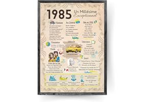 Générique Affiche anniversaire 40 ans Affiche cadeau,carte cadeau anniversaire,cadeau homme, femme, (1985(cadre non inclus))