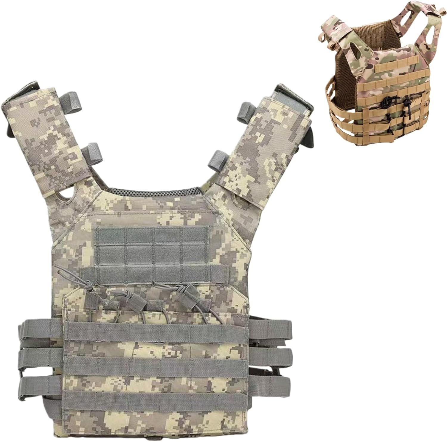Genérico Chaleco táctico para hombres y mujeres – Portador de pecho ligero para airsoft, chaleco de caza para paintball al aire libre, juego de guerra, ropa de airsoft